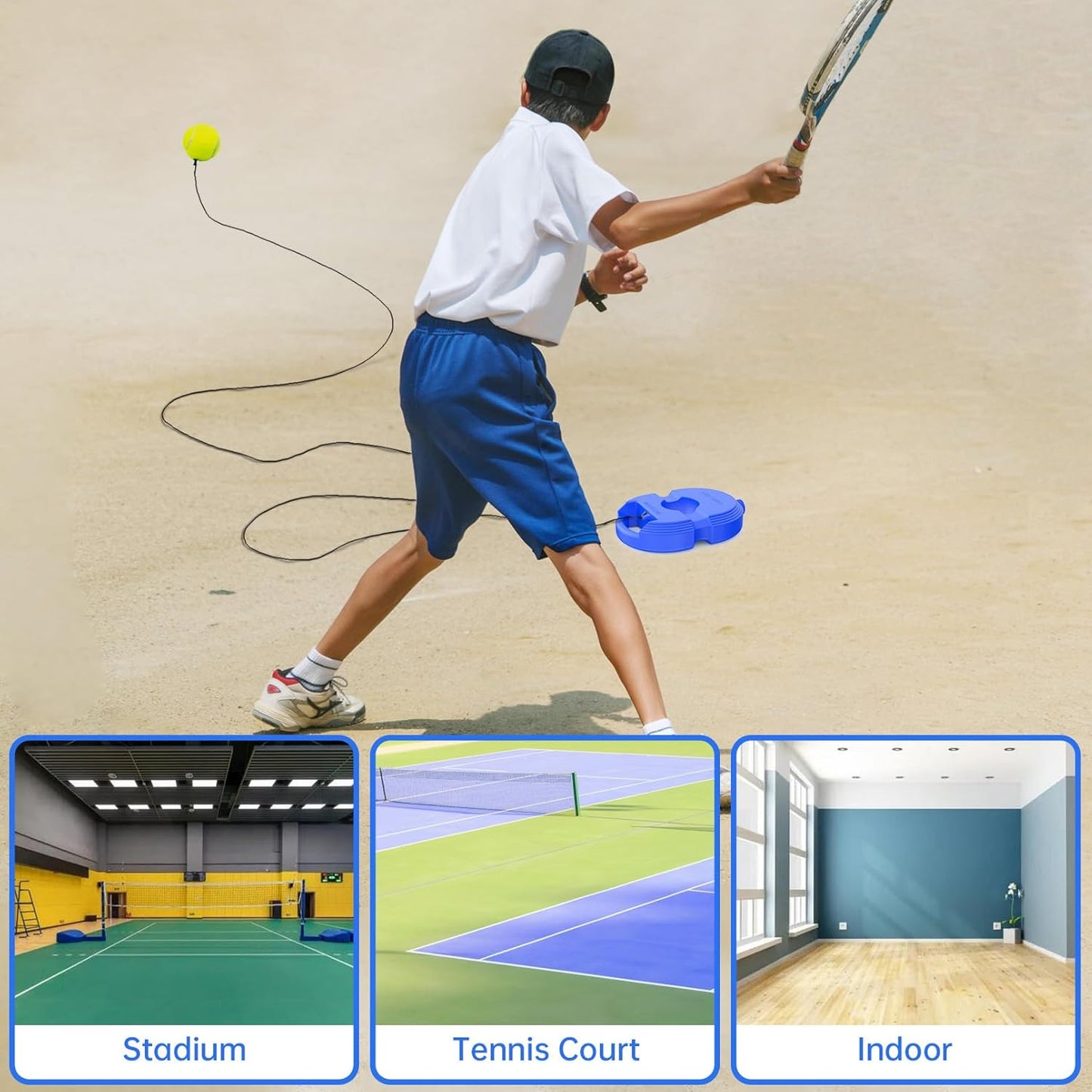 Tennis Training Tool with Rebound Cord