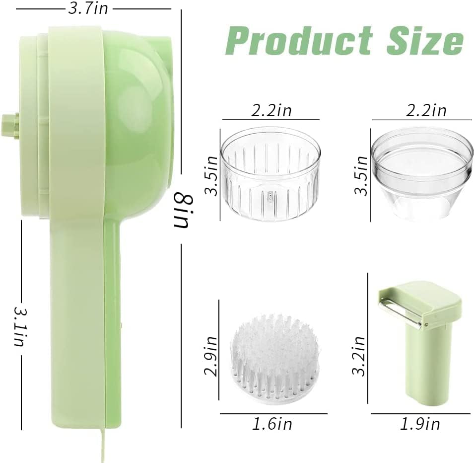 Electric Vegetable Cutter Set – 4 in 1 Portable