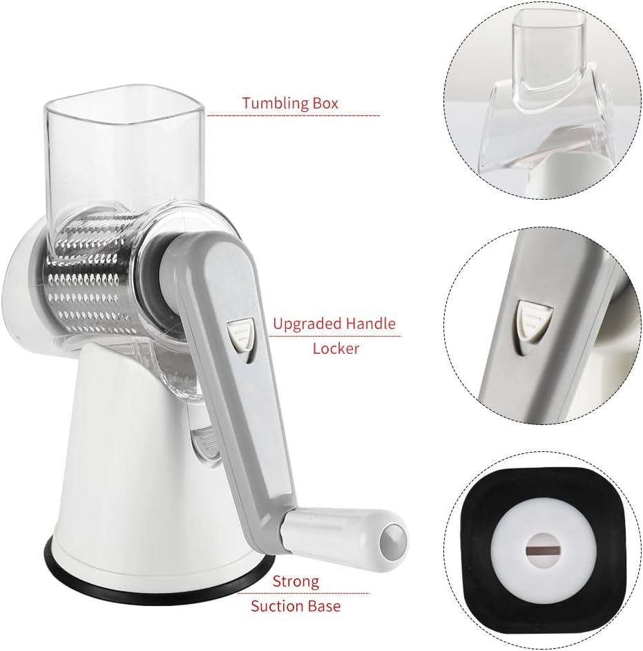 3-in-1 Drum Grater – Manual, Versatile & Safe