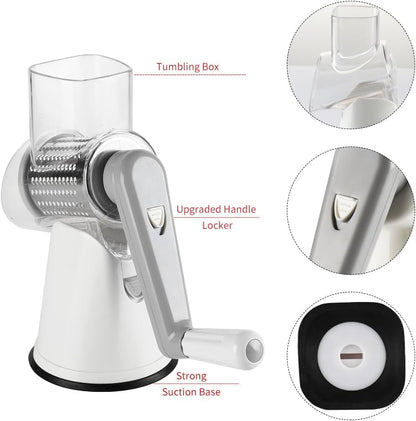 3-in-1 Drum Grater – Manual, Versatile & Safe