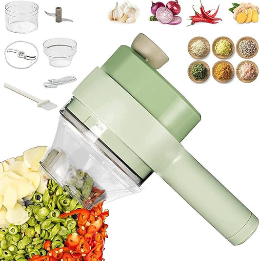 Electric Vegetable Cutter Set – 4 in 1 Portable