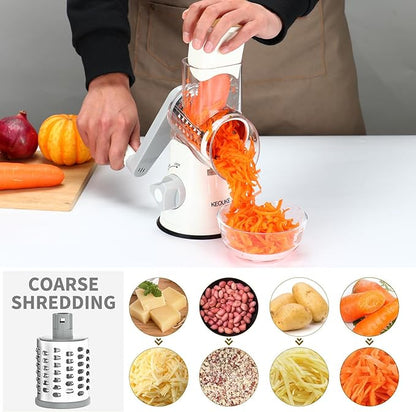 3-in-1 Drum Grater – Manual, Versatile & Safe