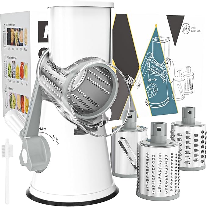 3-in-1 Drum Grater – Manual, Versatile & Safe